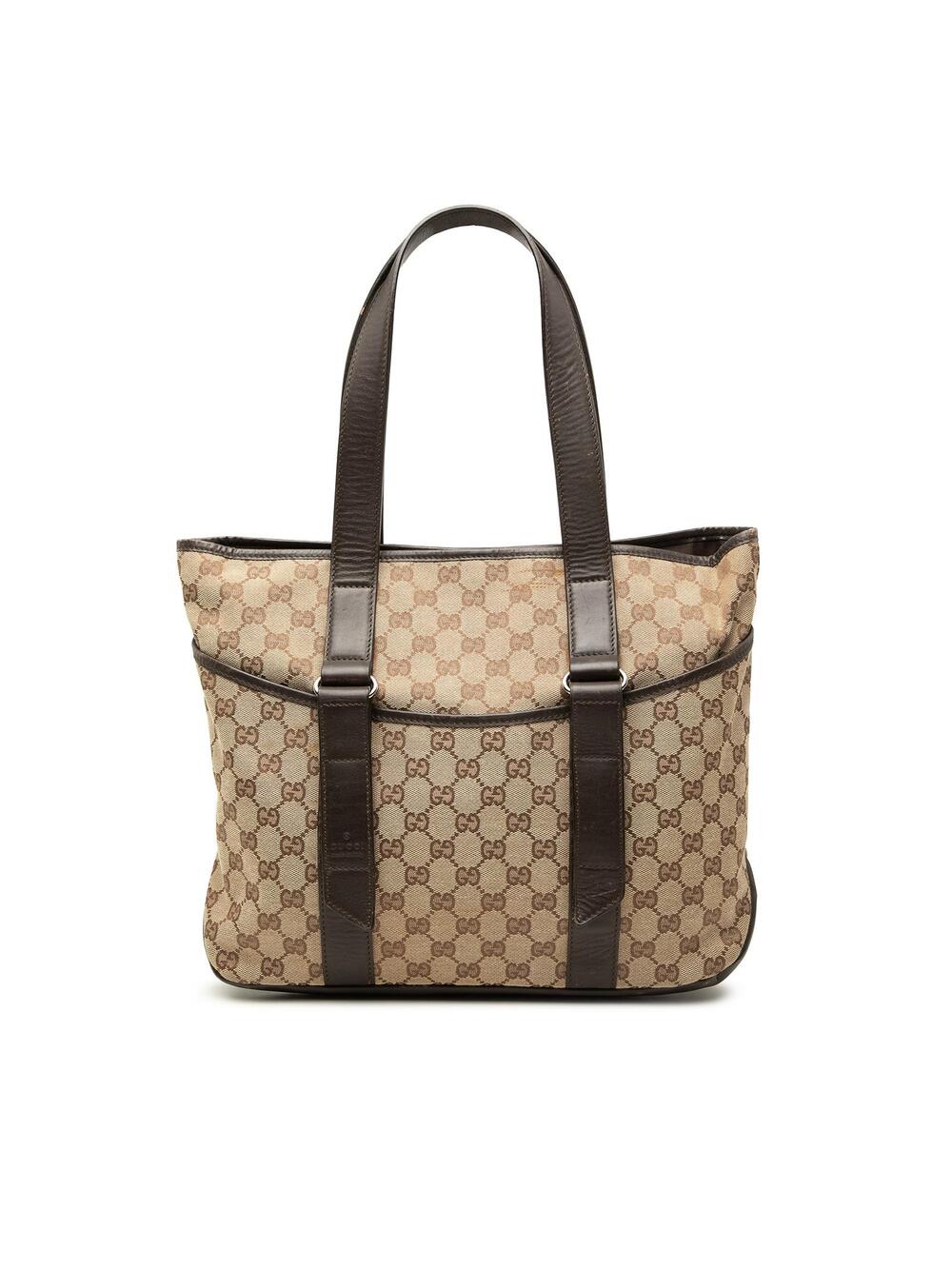 Gucci Gg Canvas Tote Pre-Loved Beige #361091G56B